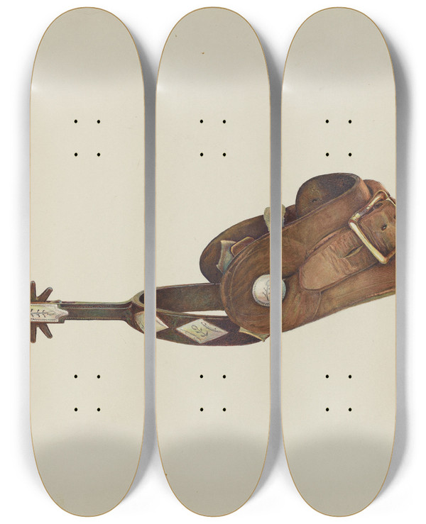 Triptych art skateboard deck of Robert Wr Taylor Spur_4 by Robert W R Taylor (20-)