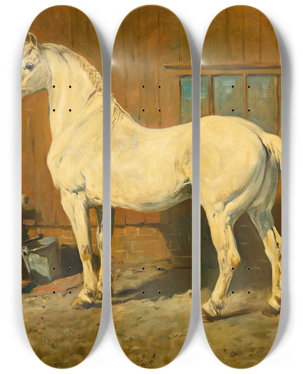 Triptych art skateboard deck of John Emms Prince And Shot by John Emms (1843-1912)