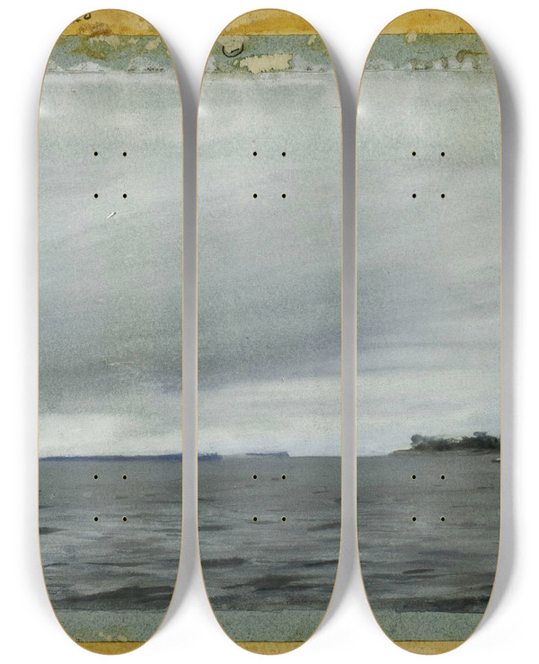 Triptych art skateboard deck of Anders Zorn Drag Sweden by Anders Zorn (1860-1920)