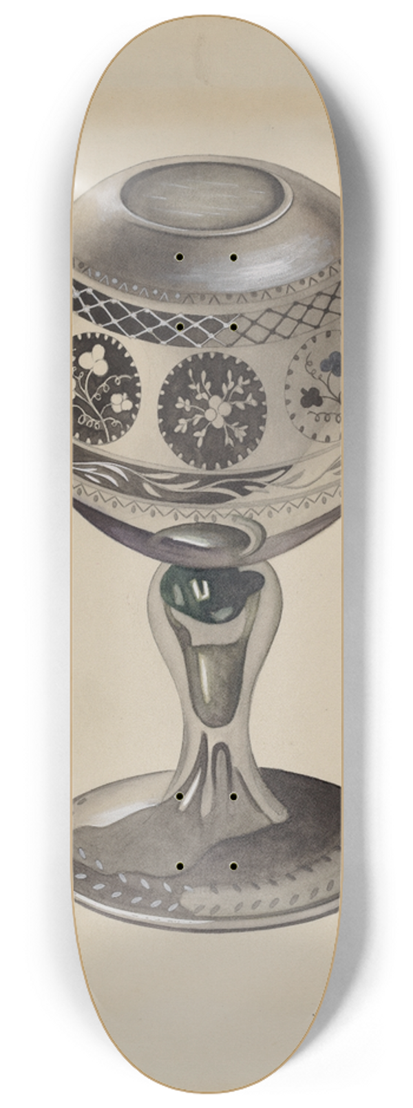Edward White - Mirrored Glass Vase 8.25 inch art skate deck