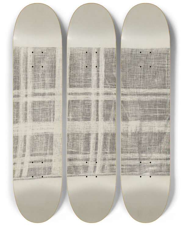 Triptych art skateboard deck of Herbert Marsh White Cotton by Herbert Marsh