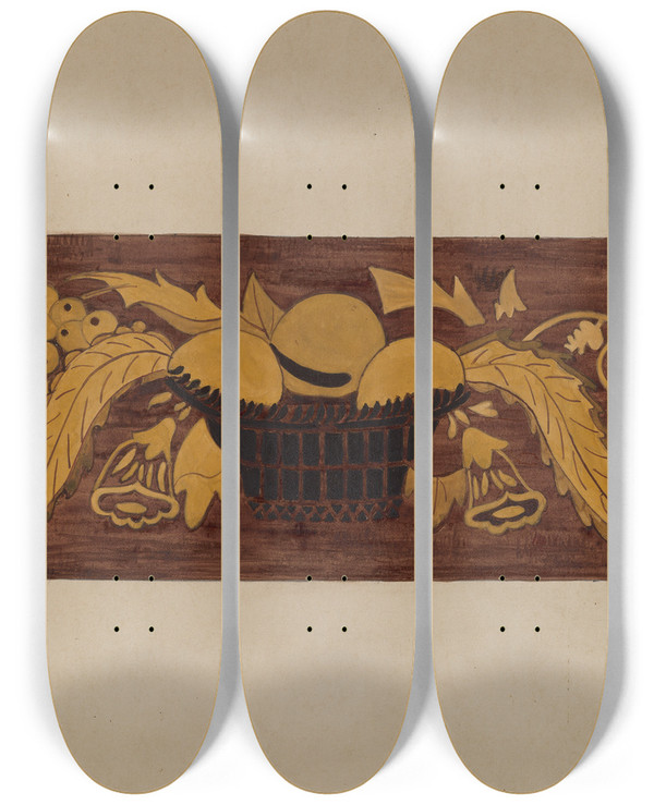 Triptych art skateboard deck of Genevieve Sherlock Hitchcock Chair_5 by Genevieve Sherlock