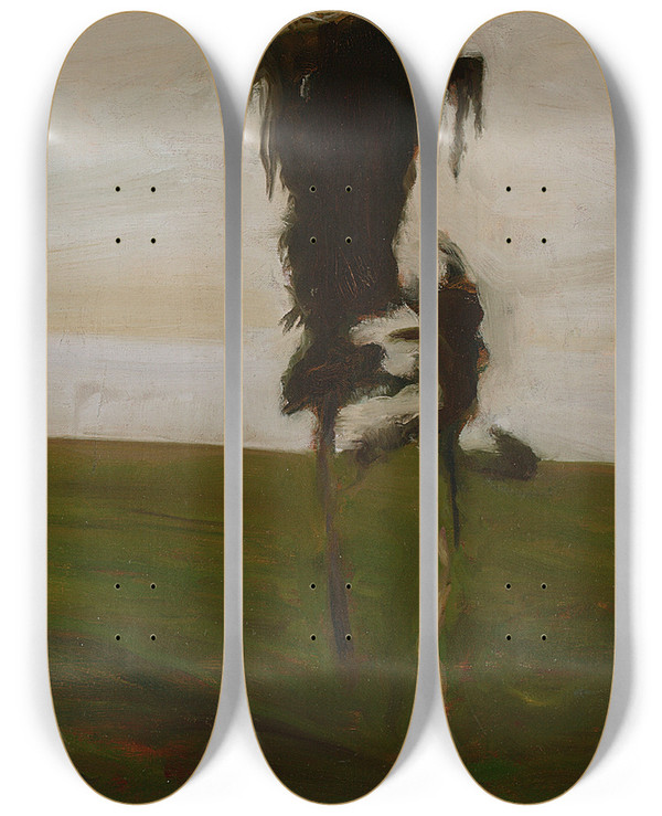 Triptych art skateboard deck of Wojciech Weiss Evening by Wojciech Weiss (1875-1950)