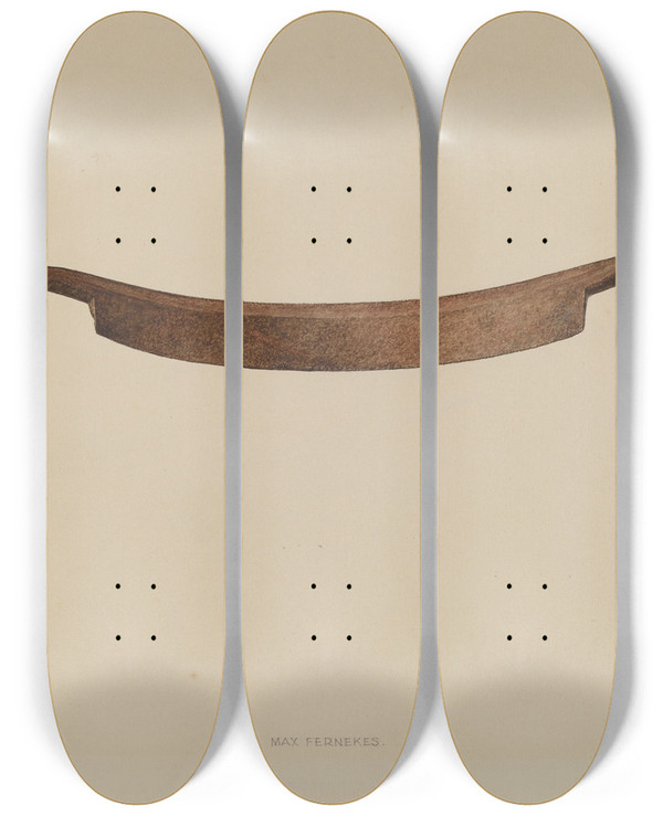 Triptych art skateboard deck of Max Fernekes Drawknife by Max Fernekes