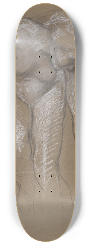 Edwin Austin Abbey - Figure study for The Spirit of Light mural 8.25 inch art skate deck