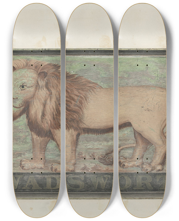 Triptych art skateboard deck of John Matulis Tavern Sign_1 by John Matulis