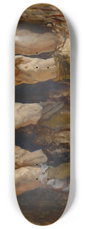 Edwin Austin Abbey - Figure Study, for The Spirit of Vulcan, Genius of the Workers in Iron and Steel, Rotunda, Pennsylvania State Capitol,Harrisburg 8.25 inch art skate deck