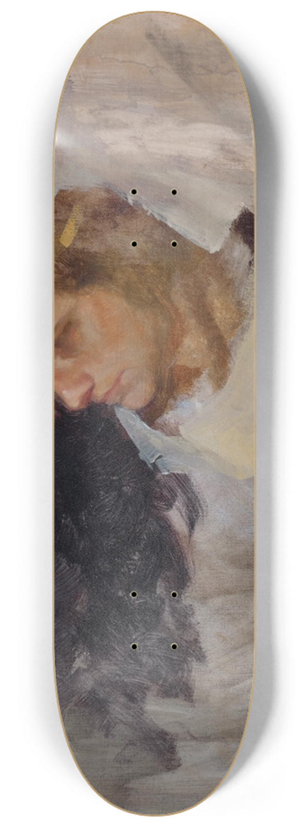 Edwin Austin Abbey - Figure Study of Hamlet, for The Play Scene, Hamlet, Act III, Scene II 8.25 inch art skate deck