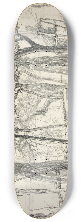 Edwin Austin Abbey - Figures under an arbor 8.25 inch art skate deck