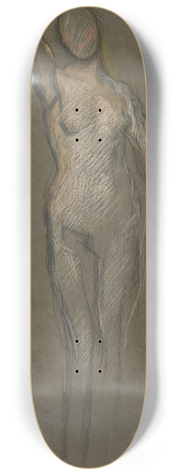 Edwin Austin Abbey - Study for central figure in Spirit of Religious Libertyguiding the ships mural at the state capitol building in Harrisburg,Pennsylvania 8.25 inch art skate deck