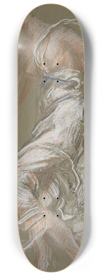 Edwin Austin Abbey - Study for figure of 1 pm in The Hours ceiling at the state capitol building in Harrisburg,Pennsylvania 8.25 inch art skate deck