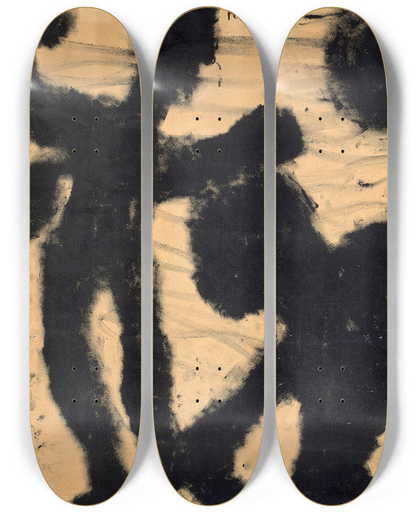 Triptych art skateboard deck of Louis Soutter Rubing Day by Louis Soutter (1871-1942)