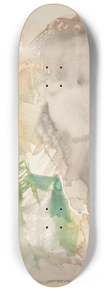 Edwin Austin Abbey - Unidentified sketch  landscape 8.25 inch art skate deck