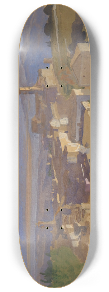 Edwin Austin Abbey - View ofPerugia 8.25 inch art skate deck