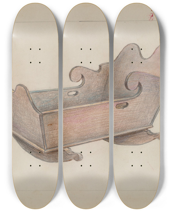 Triptych art skateboard deck of Karl Joubert Cradle by Karl Joubert