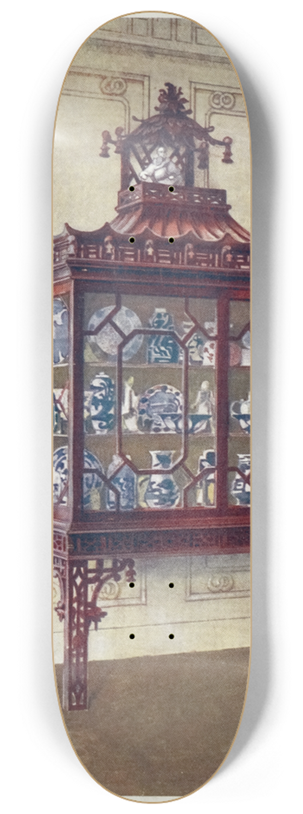 Edwin Foley - Carved China case in Chippendales Chinese manner 8.25 inch art skate deck