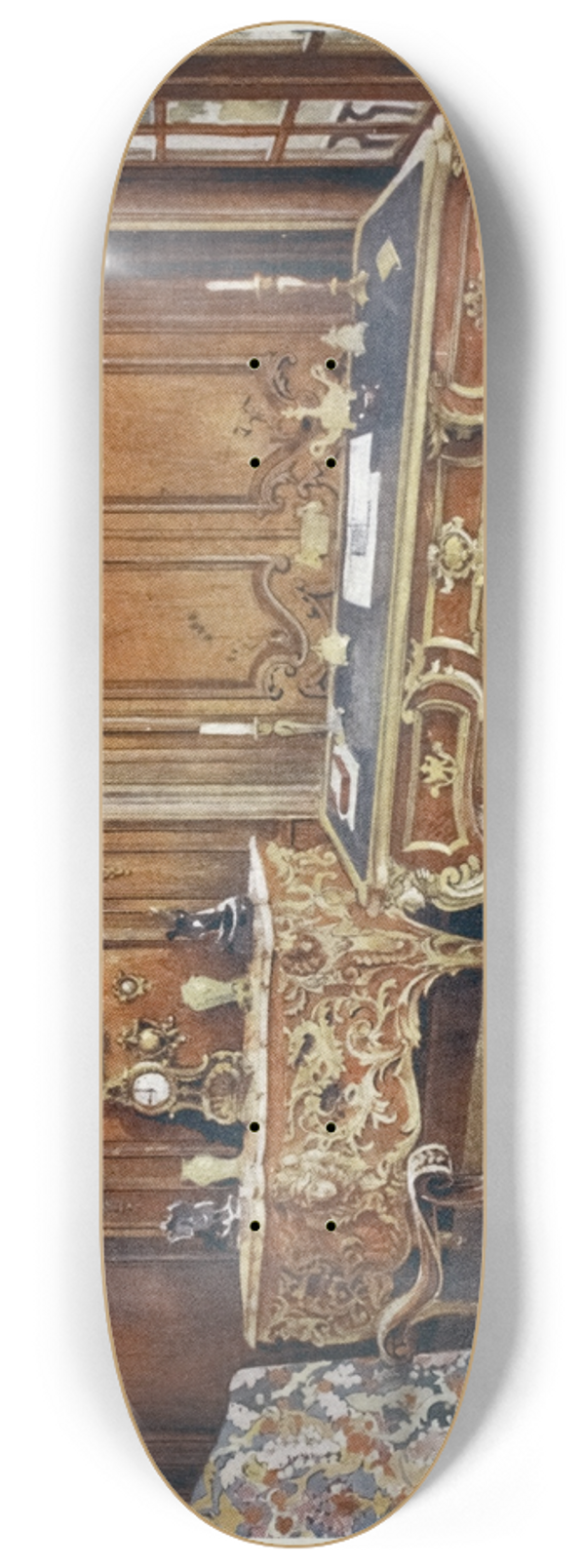 Edwin Foley - Panelled room; French. Style of the rgence. 8.25 inch art skate deck