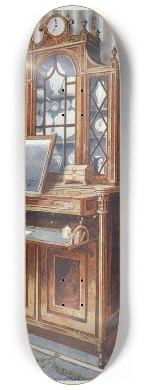 Edwin Foley - Satinwood and mahogany inlaid dressing cabinet 8.25 inch art skate deck