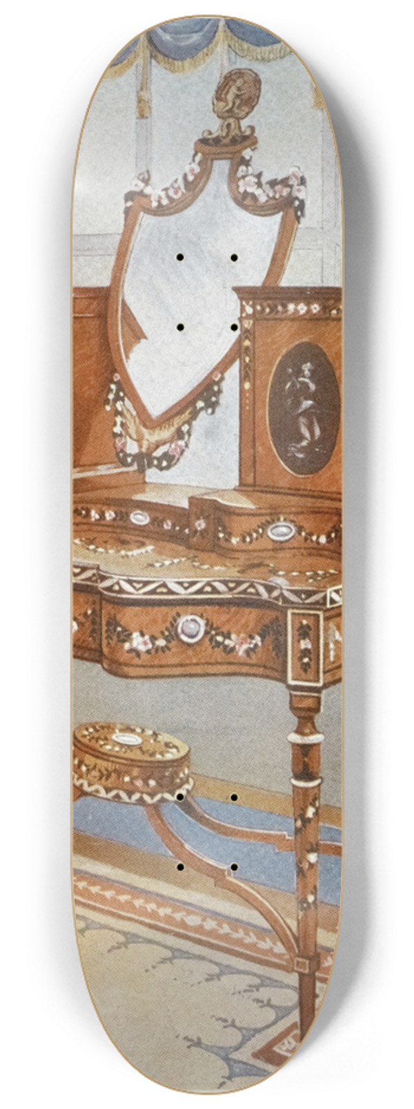Edwin Foley - Satinwood dressing-table with medallions 8.25 inch art skate deck