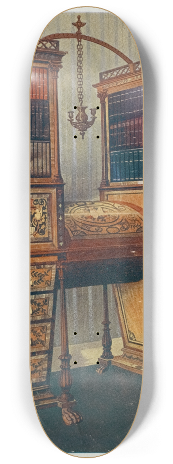 Edwin Foley - The sisters inlaid double secrtaire and bookcase cabinet 8.25 inch art skate deck