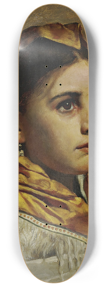 Edwin Harris - Portrait Of A Young Girl 8.25 inch art skate deck