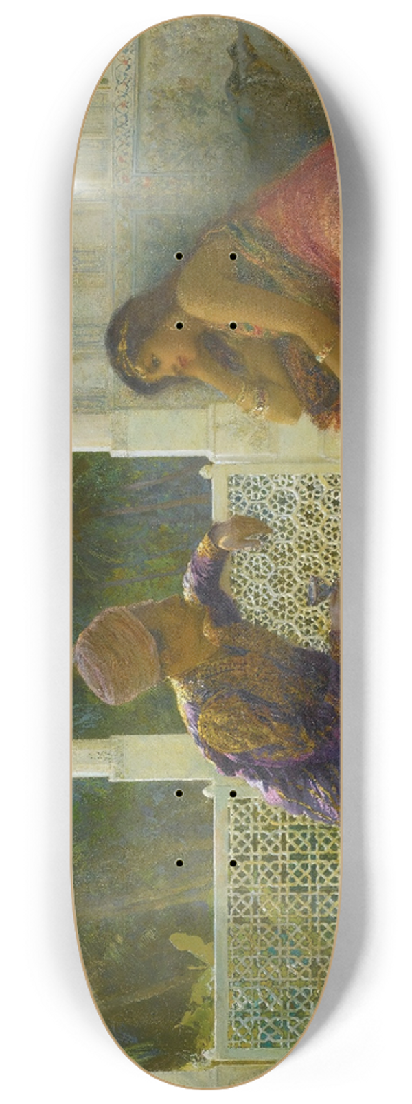 Edwin Lord Weeks - Figures In An Interior With Garden Of Palms Beyond 8.25 inch art skate deck