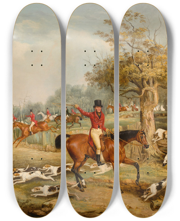 Triptych art skateboard deck of Thomas Walker Bretland Gone Away by Thomas Walker Bretland