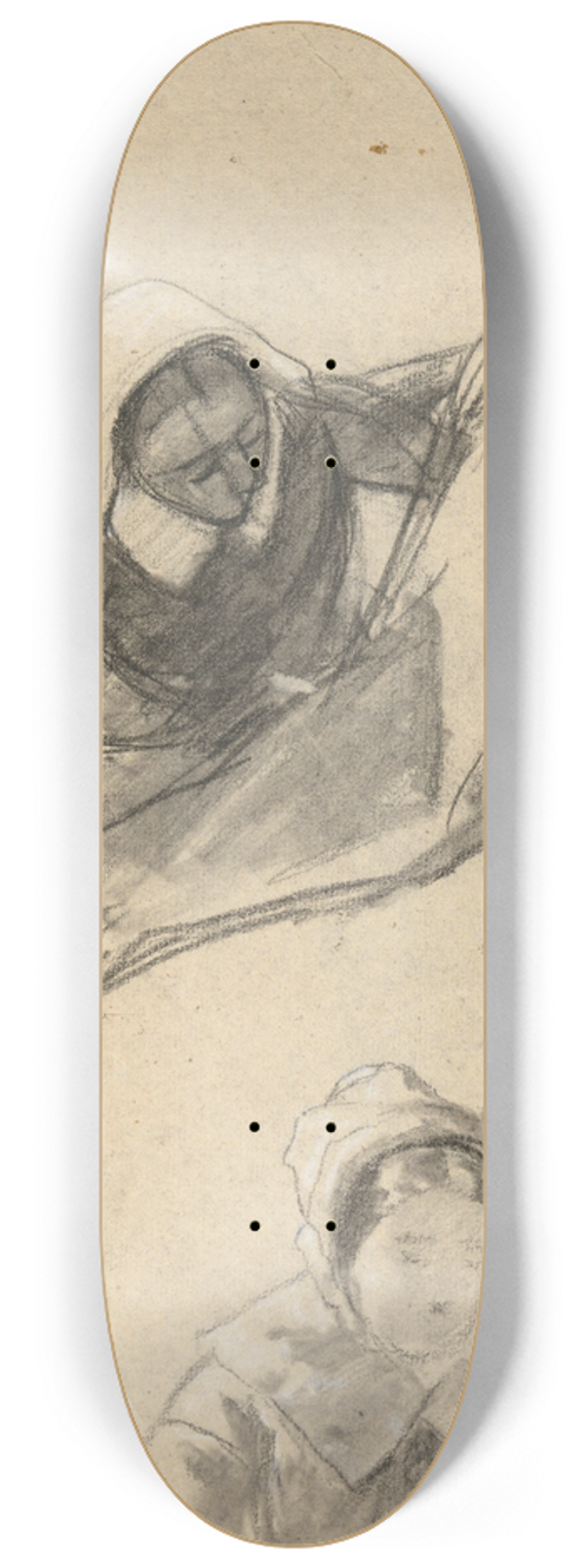 Edwin White - Woman, sketch for Signing of the Compact in the Cabin of theMayflower 8.25 inch art skate deck