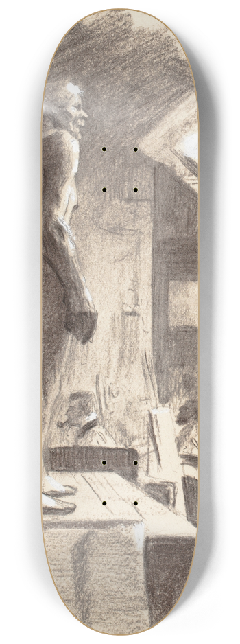 Eero Jrnefelt - Taidekoulusta, miesmalli etualalla 8.25 inch art skate deck