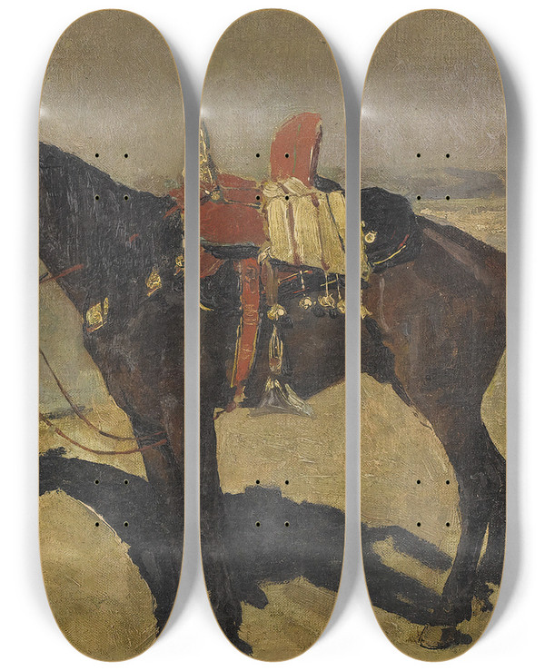 Triptych art skateboard deck of Ernest Giroux The Favorite by Ernest Giroux (1851)