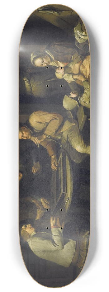 Egbert Van Heemskerck - An Inn with Backgammon Players 8.25 inch art skate deck