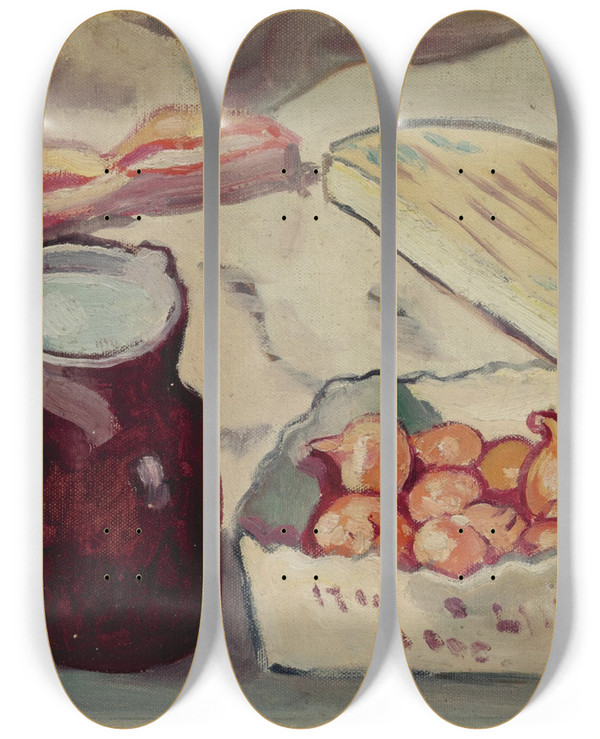 Triptych art skateboard deck of Louis Valtat Nature Morte by Louis Valtat (1869-1952)