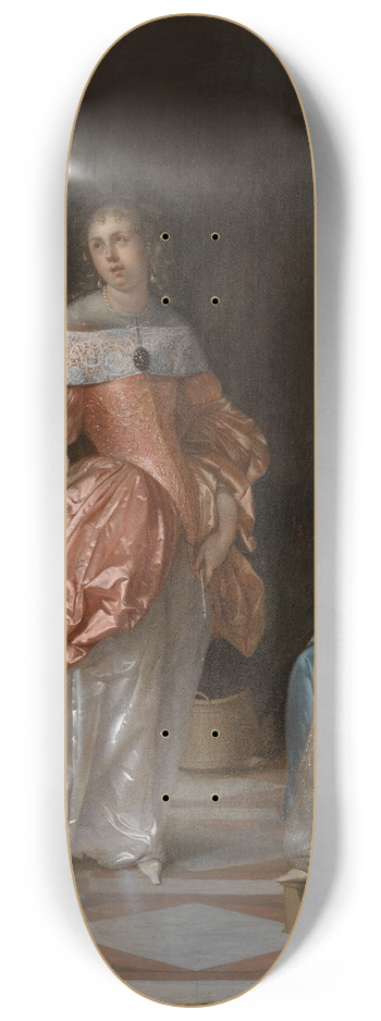 Eglon van der Neer - The Visit to the Nursery 8.25 inch art skate deck