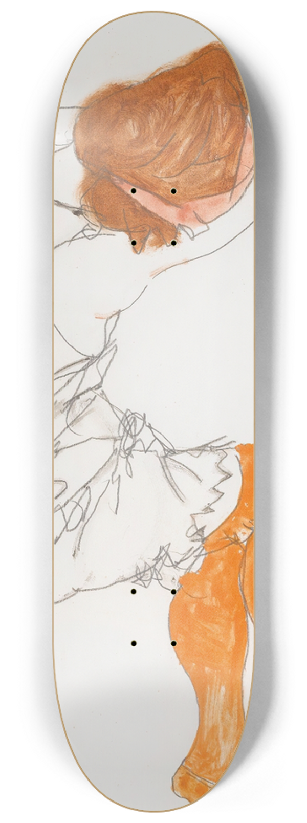 Egon Schiele - Das Schlafende Mdchen (The Sleeping Girl) 8.25 inch art skate deck