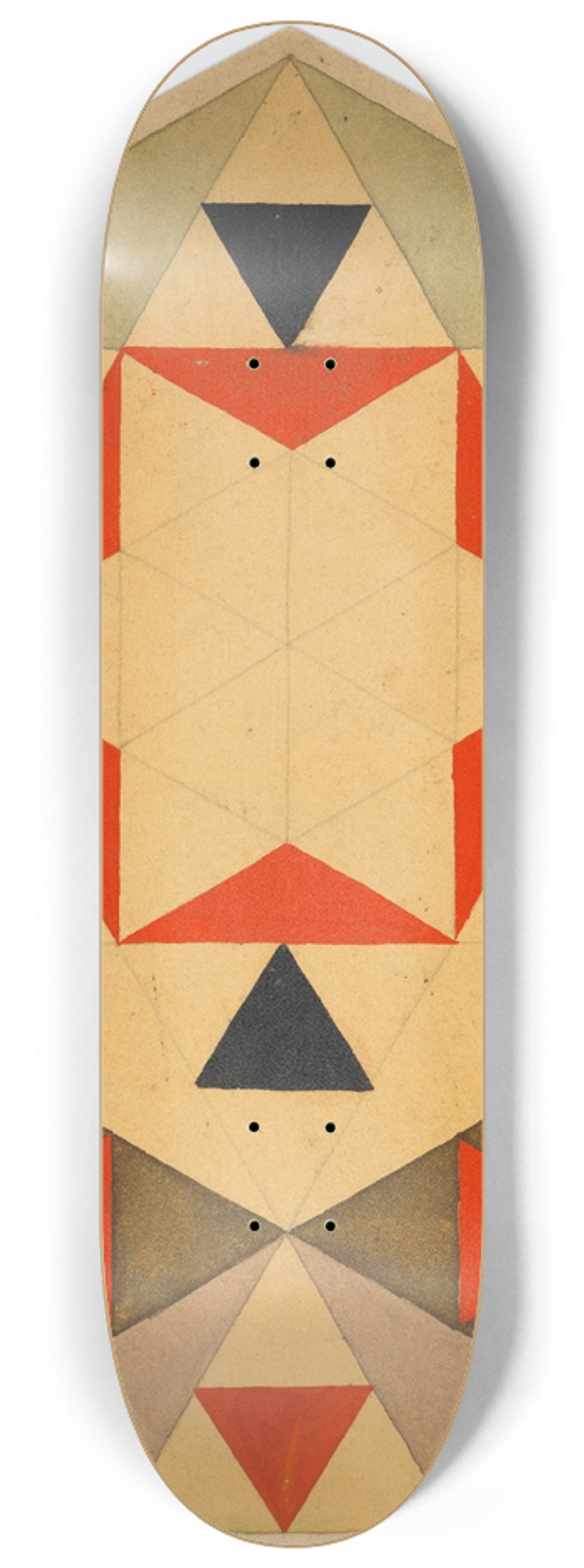 Egon Schiele - Geometrische Studie (Schlerarbeit) 8.25 inch art skate deck