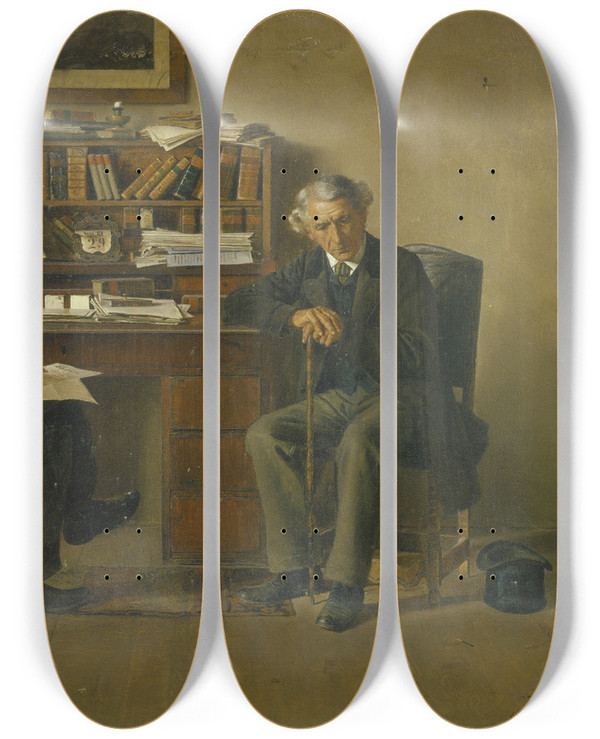 Triptych art skateboard deck of Isidor Kaufmann Untitled by Isidor Kaufmann (1853-1921)