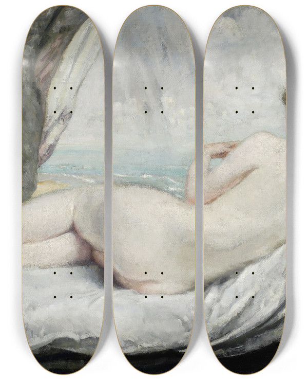 Triptych art skateboard deck of Wojciech Weiss Venus by Wojciech Weiss (1875-1950)