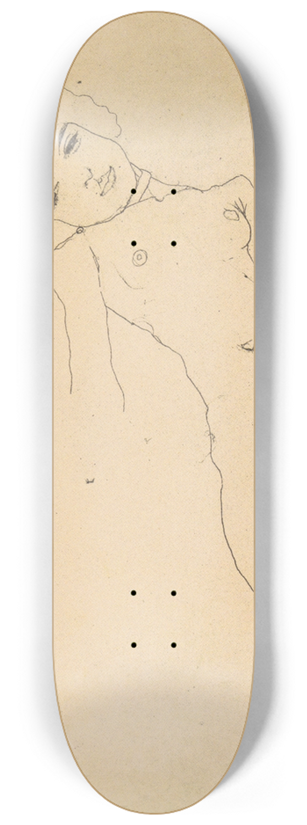 Egon Schiele - Masturbierendes Mdchen 8.25 inch art skate deck