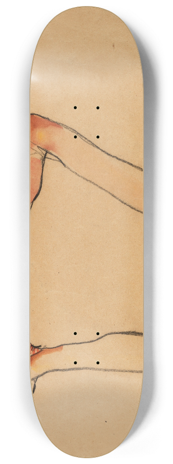 Egon Schiele - Mnnlicher Unterleibstorso 8.25 inch art skate deck