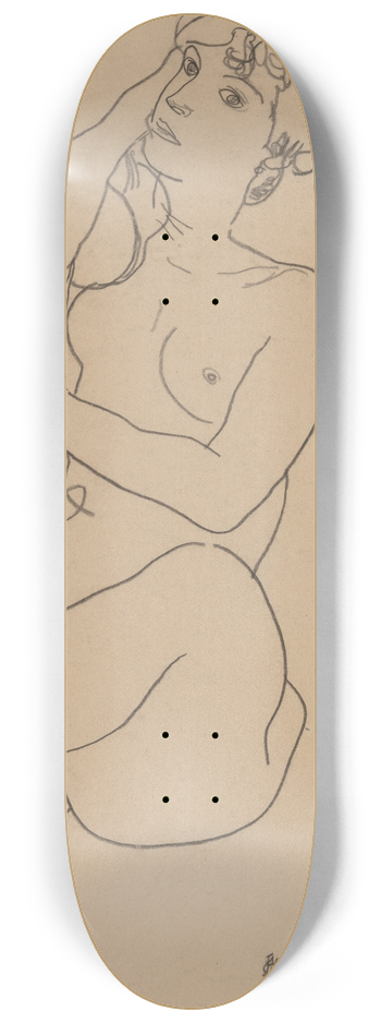 Egon Schiele - Nude 8.25 inch art skate deck