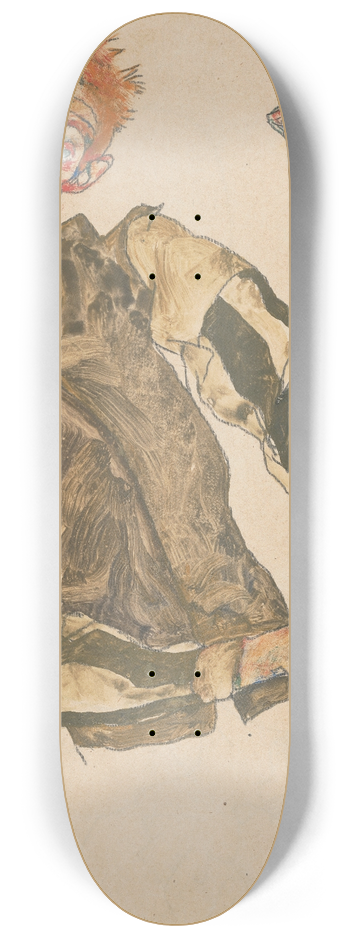 Egon Schiele - Self-Portrait with Striped Sleeves 8.25 inch art skate deck