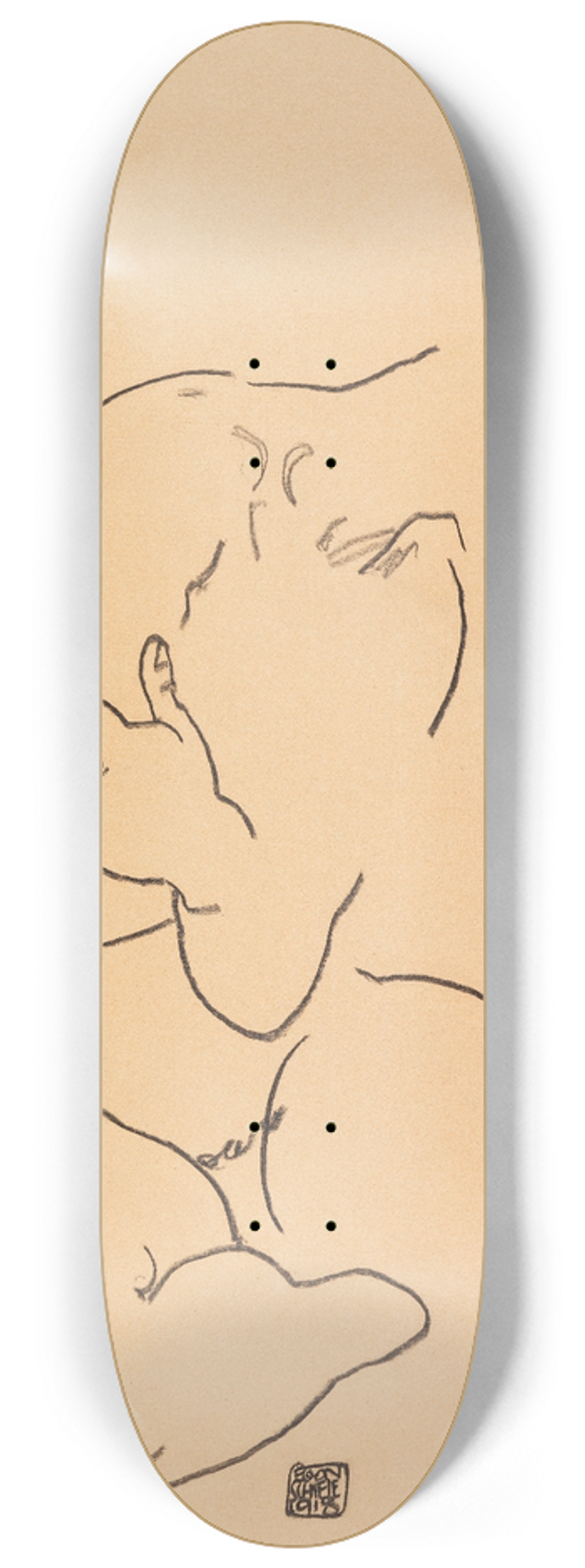 Egon Schiele - Sitzender weiblicher Torso 8.25 inch art skate deck