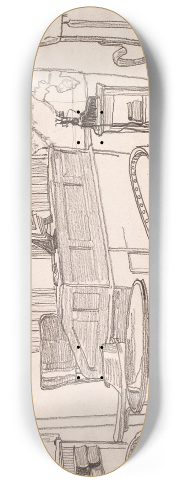 Egon Schiele - Vorstandskanzlei der k. u. k. Konsumanstalt Wien 8.25 inch art skate deck