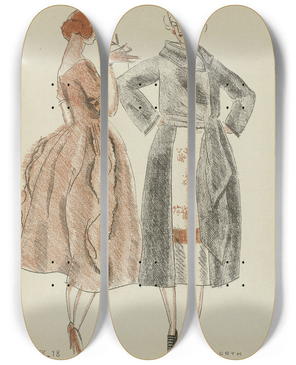 Triptych art skateboard deck of Mario Simon Worth Beer by Mario Simon (19-20-)