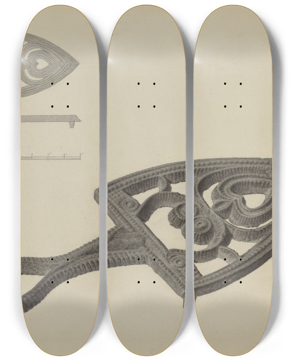 Triptych art skateboard deck of Filippo Porreca Flatiron Holder by Filippo Porreca