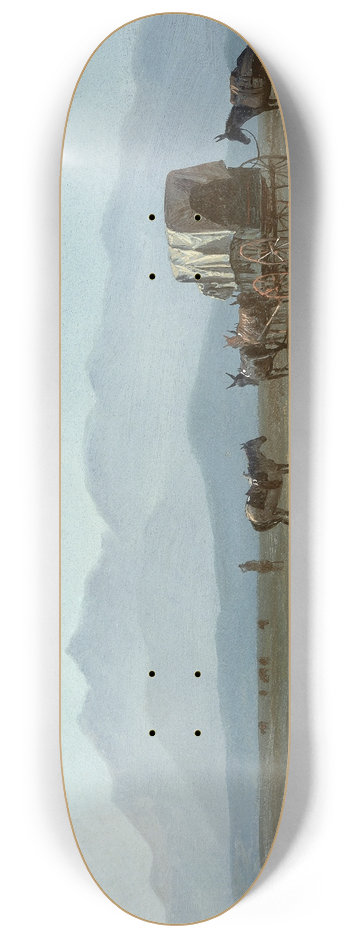 Albert Bierstadt - Surveyors Wagon in the Rockies 8.25 inch art skate deck