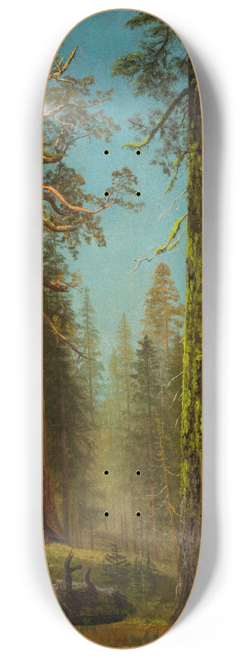 Albert Bierstadt - The Grizzly Giant Sequoia, Mariposa Grove, California 8.25 inch art skate deck