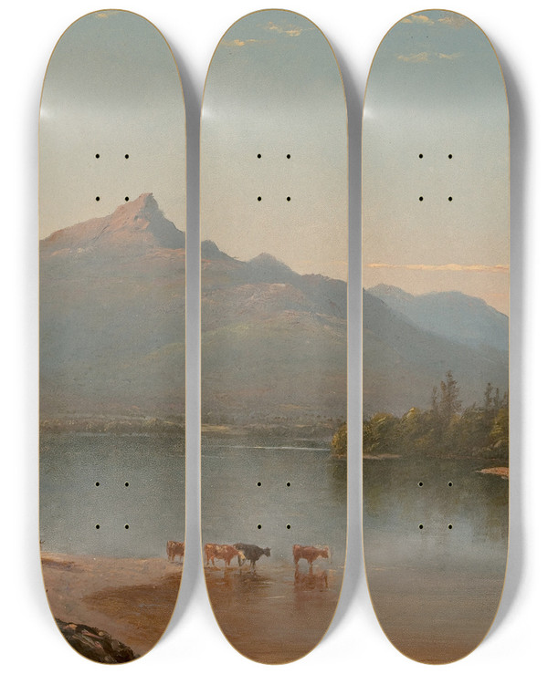 Triptych art skateboard deck of Edward W Nichols Mount Chocorua New Hampshire_1 by Edward W Nichols (1819-1871)