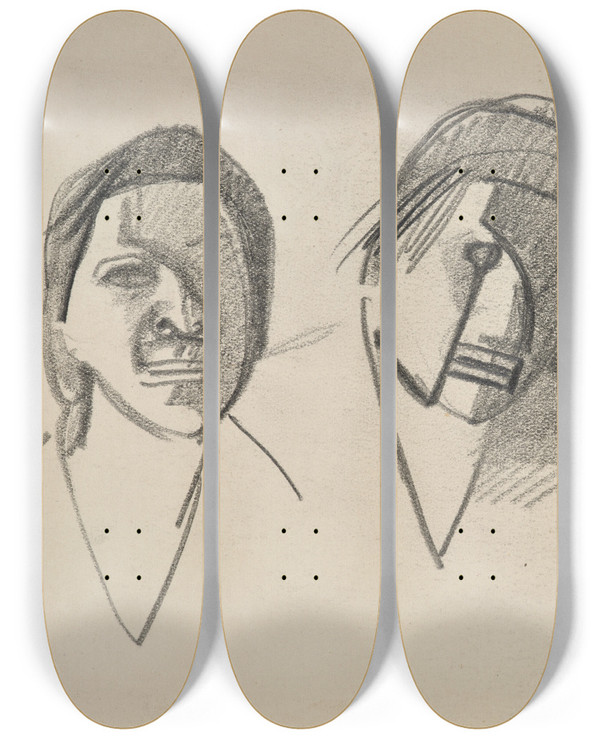 Triptych art skateboard deck of Julio Gonzlez Ttes_5 by Julio Gonzalez (1876-1942)