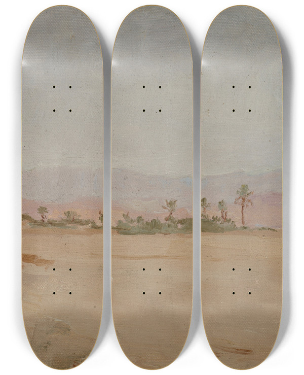 Triptych art skateboard deck of Jan Cigliski Sahara Desert_4 by Jan Ciaglinski (1858-1913)